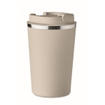 Doppelwandiger Thermobecher To Go aus Edelstahl mit Logo, 350 ml farbe beige