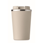 Doppelwandiger Thermobecher To Go aus Edelstahl mit Logo, 350 ml farbe beige dritte Ansicht