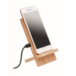 Bedruckbarer Wireless Charger aus Bambusholz für Smartphones farbe holzton dritte Ansicht