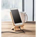 Bedruckbarer Wireless Charger aus Bambusholz für Smartphones farbe holzton Stimmungsbild