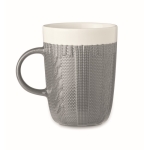 Witzige und originelle Tasse mit Strickmusterdekor mit Logo, 310 ml farbe grau