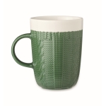 Witzige und originelle Tasse mit Strickmusterdekor mit Logo, 310 ml farbe grün