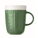 Witzige und originelle Tasse mit Strickmusterdekor mit Logo, 310 ml farbe grün dritte Ansicht