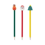 Bleistift mit Weihnachtsmannfigur aus Gummi für Kinder bedrucken