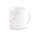 Keramiktasse mit Weihnachtskugel-Aufdruck für Mitarbeiter, 340 ml farbe rot