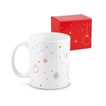 Keramiktasse mit Weihnachtskugel-Aufdruck für Mitarbeiter, 340 ml Stimmungsbild