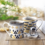 Set mit Tasse, Teefilter und Untertasse in Sternenform, 320 ml farbe holzton Stimmungsbild