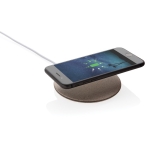 Flacher runder Wireless Charger aus Weizenfasern mit LED-Anzeige farbe natürliche farbe zweite Ansicht