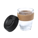 To Go Becher aus Borosilikatglas mit bedruckbarem Korkband, 350 ml farbe braun dritte Ansicht