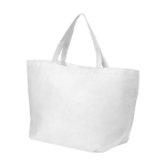 Mehrzweck Non-Woven-Tasche als Merchandising bedrucken, 80 g/m2 farbe weiß zweite Vorderansicht