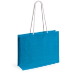 Jutetasche mit Logo in attraktiven Farben, Tragkraft: 10 kg farbe blau