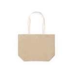 Laminierte Papiertasche mit Baumwollhenkeln, 105 g/m2 farbe beige erste Ansicht