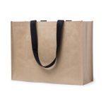 Tasche aus Non-Woven und Papier mit schwarzen Griffen, 140 g/m2 farbe beige zweite Ansicht