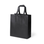 Stabile glänzende Non-Woven-Tasche, Tragkraft: 15 kg, 110 g/m2 farbe schwarz erste Ansicht