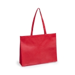 Non-Woven-Tasche mit langen Henkeln und Bodenfalte, 80 g/m2 farbe rot erste Ansicht