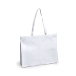 Non-Woven-Tasche mit langen Henkeln und Bodenfalte, 80 g/m2 farbe weiß erste Ansicht