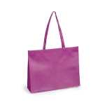 Non-Woven-Tasche mit langen Henkeln und Bodenfalte, 80 g/m2 farbe pink erste Ansicht