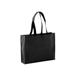 Stabile Non-Woven-Tasche in lebendigen Farben, 100 g/m2 farbe schwarz erste Ansicht