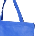 Non-Woven-Tasche mit Reißverschluss für Einkauf, 90 g/m2 farbe blau zweite Ansicht