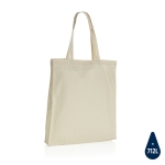 Verstärkte Öko-Tasche aus recycelter Baumwolle mit Firmenlogo, 145 g/m2 farbe beige