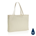 Große Tasche aus recycelter Baumwolle bedrucken, 145 g/m2 farbe beige