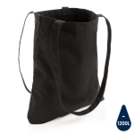 Recycelte Tasche mit Logo und langen Henkeln, 330 g/m2 farbe schwarz