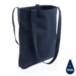 Recycelte Tasche mit Logo und langen Henkeln, 330 g/m2 farbe blau