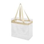 Transparente Tasche für Events mit Sicherheitskontrolle bedrucken farbe beige