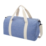 Reisetasche aus Polyester und recycelter Baumwolle mit Logo farbe blau mamoriert