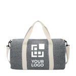 Reisetasche aus Polyester und recycelter Baumwolle mit Logo Ansicht mit Druckbereich