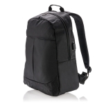 Laptoprucksack aus Polyester-600D mit USB-Port für Powerbank, 15” farbe schwarz