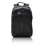 Laptoprucksack aus Polyester-600D mit USB-Port für Powerbank, 15” farbe schwarz zweite Ansicht mit Logo