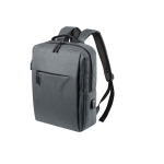 Quadratischer Business-Rucksack für Laptop mit USB-Port, 15” farbe grau erste Ansicht