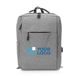 Quadratischer Business-Rucksack für Laptop mit USB-Port, 15” Ansicht mit Druckbereich