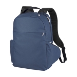 Gepolsterter Laptop-Rucksack mit vielen Fächern bedrucken, 15'' farbe marineblau zweite Vorderansicht