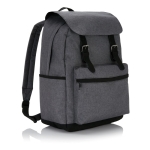 Dunkelgrauer Laptop-Rucksack aus Nylon mit Außentasche, 15,6'' farbe dunkelgrau