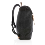 Hochwertiger Laptop-Rucksack aus Canvas mit Lederriemen, 15,6'' farbe schwarz vierte Ansicht