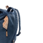 Hochwertiger Laptop-Rucksack aus Canvas mit Lederriemen, 15,6'' farbe blau sechste Ansicht