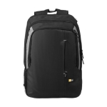 Schwarzer Laptop-Rucksack aus 400D Nylon bedrucken, 17'' farbe schwarz Vorderansicht