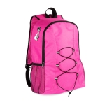 Rucksack aus resistentem Polyester mit Kopfhörerausgang farbe pink erste Ansicht