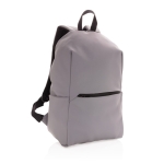 Minimalistischer Laptop-Rucksack aus glattem PU im modernen Stil, 15,6” farbe grau