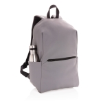 Minimalistischer Laptop-Rucksack aus glattem PU im modernen Stil, 15,6” farbe grau siebte Ansicht