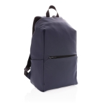 Minimalistischer Laptop-Rucksack aus glattem PU im modernen Stil, 15,6” farbe marineblau