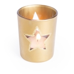 Kerze im Glasgefäß mit Sternmotiv, Christmas Star farbe gold zweite Ansicht