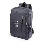 Laptop-Rucksack aus Polyester mit 2 Fronttaschen, 15” Ansicht mit Druckbereich