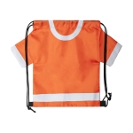 Kinder-Turnbeutel in T-Shirt-Form aus Polyester mit Logo bedruckt farbe orange erste Ansicht