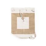 Bedruckbarer Seesack aus Jute und Baumwolle im Naturdesign farbe beige erste Ansicht