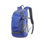 Wanderrucksack aus robustem 210D Polyester mit Logo bedrucken farbe blau erste Ansicht