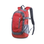 Wanderrucksack aus robustem 210D Polyester mit Logo bedrucken farbe rot erste Ansicht