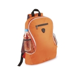 Günstiger Rucksack aus Polyester mit verschiedenen Fächern bedrucken farbe orange erste Ansicht